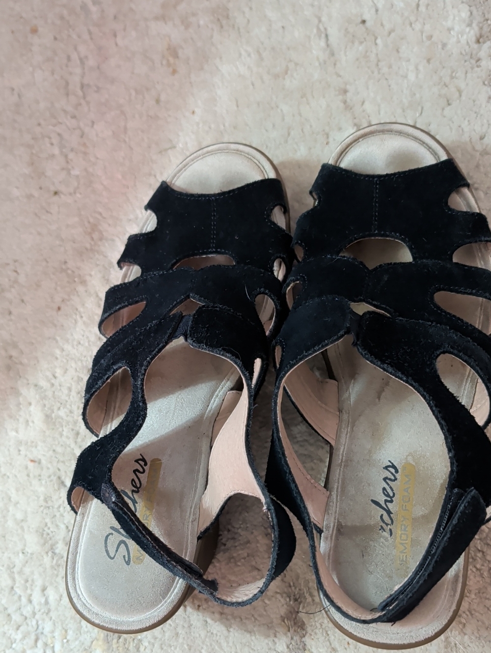 Skechers Navy Suede Cutout Women's Sandals